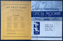 Load image into Gallery viewer, 1937 Indy 500 25th Anniversary Program + Lap Scorecard Wilbur Shaw Indianapolis