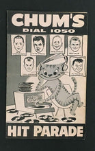 Load image into Gallery viewer, 1959 Chum Chart Walking Man Hit Parade 1050 Bob Laine Toronto