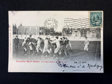Load image into Gallery viewer, 1904 Canadian Sport Series Football Postcard Postmarked Montreal to France