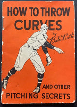 Load image into Gallery viewer, 1934 Baseball How To Throw Curves Booklet MLB Vintage Babe Ruth Quaker Oats