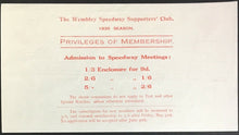 Load image into Gallery viewer, 1935 Wembley Speedway Supporters Club Membership Application Form Vintage Racing