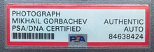 Load image into Gallery viewer, 1991 Mikhail Gorbachev Autographed Photograph Russian Signed Slabbed PSA LOA