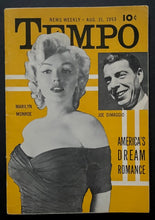 Load image into Gallery viewer, August 1953 Tempo Magazine Marilyn Monroe Joe DiMaggio Cover Vintage Celebrity