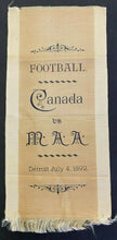 Load image into Gallery viewer, 1892 Extremely Rare Silk from International Football Canadian Team vs Michigan