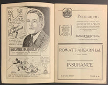 Load image into Gallery viewer, 1933 Auditorium NHL Hockey Program Ottawa Senators vs Detroit Red Wings + News