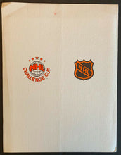 Load image into Gallery viewer, 1979 NHL Challenge Cup Dinner Menu A Tribute To Clarence Campbell Hockey