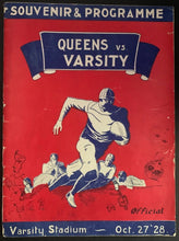 Load image into Gallery viewer, 1928 University Of Toronto Football Magazine Varsity Stadium vs Queens Program