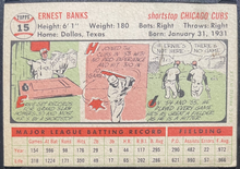 Load image into Gallery viewer, 1956 Topps #15 Ernie Banks Chicago Cubs White Back MLB Card KSA VGE 4