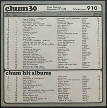 Load image into Gallery viewer, 1974 1050 Chum Chart Radio Survey Vintage Music Wrestler Sweet Daddy Siki