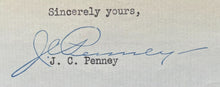 Load image into Gallery viewer, James Cash J.C. Penney Autographed Signed Personal Letter JSA Vintage Historical