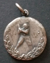 Load image into Gallery viewer, Early 1900s Baseball Medal Sterling Rare Antique Charm Old Vintage Medallion