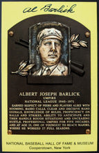 Load image into Gallery viewer, Al Barlick Signed Hall Of Fame Plaque Autographed Postcard Umpire MLB HOF JSA