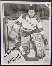 Load image into Gallery viewer, Chuck Rayner Autographed Black and White Photograph New York Rangers Signed NHL