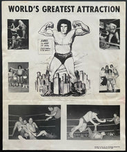 Load image into Gallery viewer, 1970s Vintage Andre The Giant Pro Wrestling Enterprises Poster