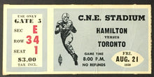 Load image into Gallery viewer, 1st CFL Game Ever C.N.E. Stadium Ticket Toronto Argos vs Hamilton Tiger Cats