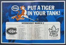 Load image into Gallery viewer, 1966 Maple Leaf Gardens NHL Program Insert + Ticket Stub - Toronto vs Montreal