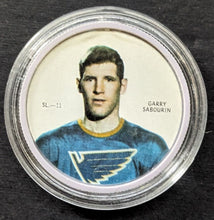 Load image into Gallery viewer, 1968-69 Shirriff Salada Hockey Coin Garry Sabourin SL-11 NHL SP St.Louis Blues