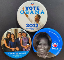 Load image into Gallery viewer, (3) Political 2012 Vote Barack Obama / Joe Biden Campaign Button Pinback Lot