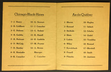Load image into Gallery viewer, 1943 Hockey Exhibition Game Program Chicago Blackhawks vs Quebec Aces Rare