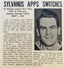 Load image into Gallery viewer, 1948 CKEY Toronto Radio Station Rare Point Of Sale Poster Maple Leafs Syl Apps