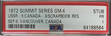 Load image into Gallery viewer, 1972 Summit Series Game 4 Ticket Team Canada USSR Hockey Vancouver PSA PR 1