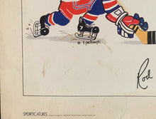 Load image into Gallery viewer, Circa 1970 Rod Gilbert Sporticatures by Pelkowski New York Rangers NHL Vintage