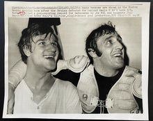 Load image into Gallery viewer, 1971 Vintage Wire Photo Boston Bruins Bobby Orr Phil Esposito United Press LOA