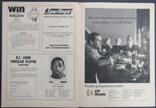 Load image into Gallery viewer, 1968 Empire Stadium CFL Program B.C. Lions vs Hamilton Tiger Cats Football
