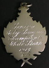 Load image into Gallery viewer, 1914 Senior City Hockey Champions Medal Sterling Silver Charm White Stars Team