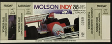 Load image into Gallery viewer, 1988 Molson Indy Ticket Exhibition Place Toronto Vintage Racing Worker Pass