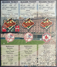 Load image into Gallery viewer, 1998 Cal Ripken Jr. Final 3 Games Iron Man Streak Uncut Ticket Panel MLB Orioles