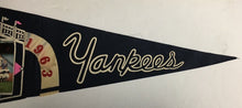 Load image into Gallery viewer, 1963 New York Yankees World Champs Baseball Team Photo Pennant Mickey Mantle
