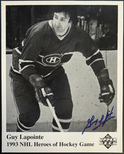 Load image into Gallery viewer, 1993 Autographed Guy Lapointe Upper Deck Promo Photo Original Hockey NHL