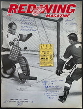 Load image into Gallery viewer, 1968 Gordie Howe Milestone Ticket Stub + Program 1800 Playoff & Reg Season Pts