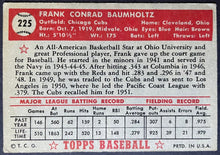 Load image into Gallery viewer, 1952 Topps Baseball Frank Baumholtz #225 Chicago Cubs MLB Card Vintage