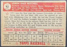 Load image into Gallery viewer, 1952 Topps Baseball Dale Mitchell #92 Cleveland Indians MLB Trading Card Vintage