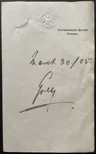 Load image into Gallery viewer, Earl Grey Signed Letter Canada's 9th Governor General Canadian Football HOFer