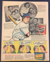 Load image into Gallery viewer, 1948 Boston Braves MLB Baseball Promo Bob Elliot Wheaties Vintage Advertising