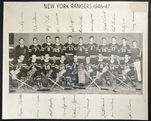 Load image into Gallery viewer, 1946-47 New York Rangers NHL Hockey Team Issued Photo Vintage Facsimile Signed