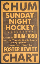Load image into Gallery viewer, 2 1964 CHUM Charts With Foster Hewitt NHL Hockey Broadcaster Toronto Maple Leafs