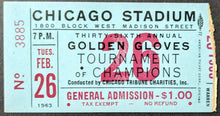 Load image into Gallery viewer, 1953 Golden Gloves Sonny Liston Ed Sanders Tournament Of Champions Boxing Ticket