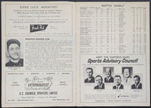 Load image into Gallery viewer, 1967 Vancouver Mounties Capilano Stadium Pacific Coast League Baseball Program
