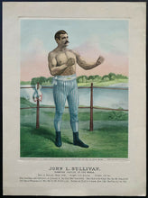 Load image into Gallery viewer, 1883 Currier & Ives-John L. Sullivan Pugilist Litho New York Illustrated Times