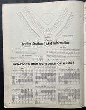 Load image into Gallery viewer, 1959 Washington Senators 100th Anniversary MLB Baseball Yearbook Vintage