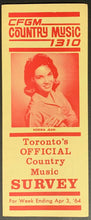 Load image into Gallery viewer, 1964 CFGM 1310 Toronto Official Country Music Chart Radio Survey Norma Jean