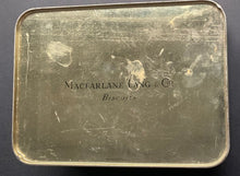Load image into Gallery viewer, 1954 British Empire Games Macfarlane Biscuit Tin Miracle Mile Vancouver Vintage