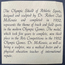 Load image into Gallery viewer, 1970 Bronze Olympic Shield Medal Medallic Art Co IOC Member James Worrall