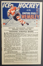 Load image into Gallery viewer, 1955 Rare International Hockey Program Swedish National Team vs Wembley Lions UK