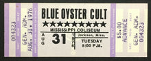 Load image into Gallery viewer, 1976 Blue Oyster Cult Concert Ticket Mississippi Coliseum Vintage Buck Dharma