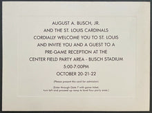 Load image into Gallery viewer, 1987 MLB World Series Baseball Pre-Game Invitation Cardinals Busch Stadium
